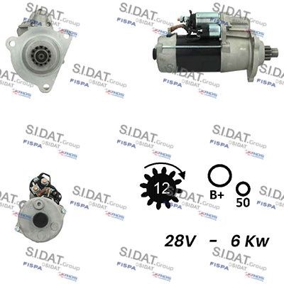SIDAT S24BH0124A2 Anlasser für SCANIA L,P,G,R,S - series LKW in Original Qualität