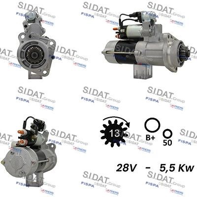 SIDAT S24MH0009A2 Starter motor A007 151 1601