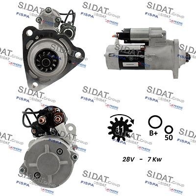 SIDAT S24MH0074A2 Starter motor A007 151 44 01