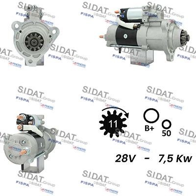 SIDAT S24MH0083A2 Starter motor 5010306631