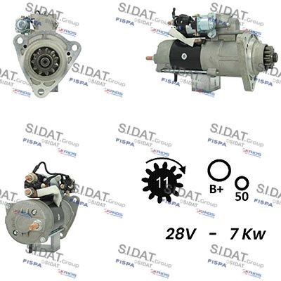 SIDAT S24MH0085A2 Starter motor M 9 T 80072