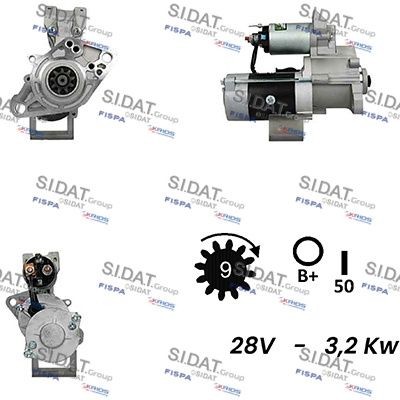 SIDAT S24MH0127A2 Starter motor M2T 66872