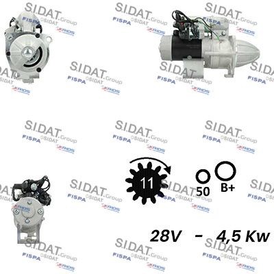 SIDAT S24NK0014A2 Starter motor 6526201-7044