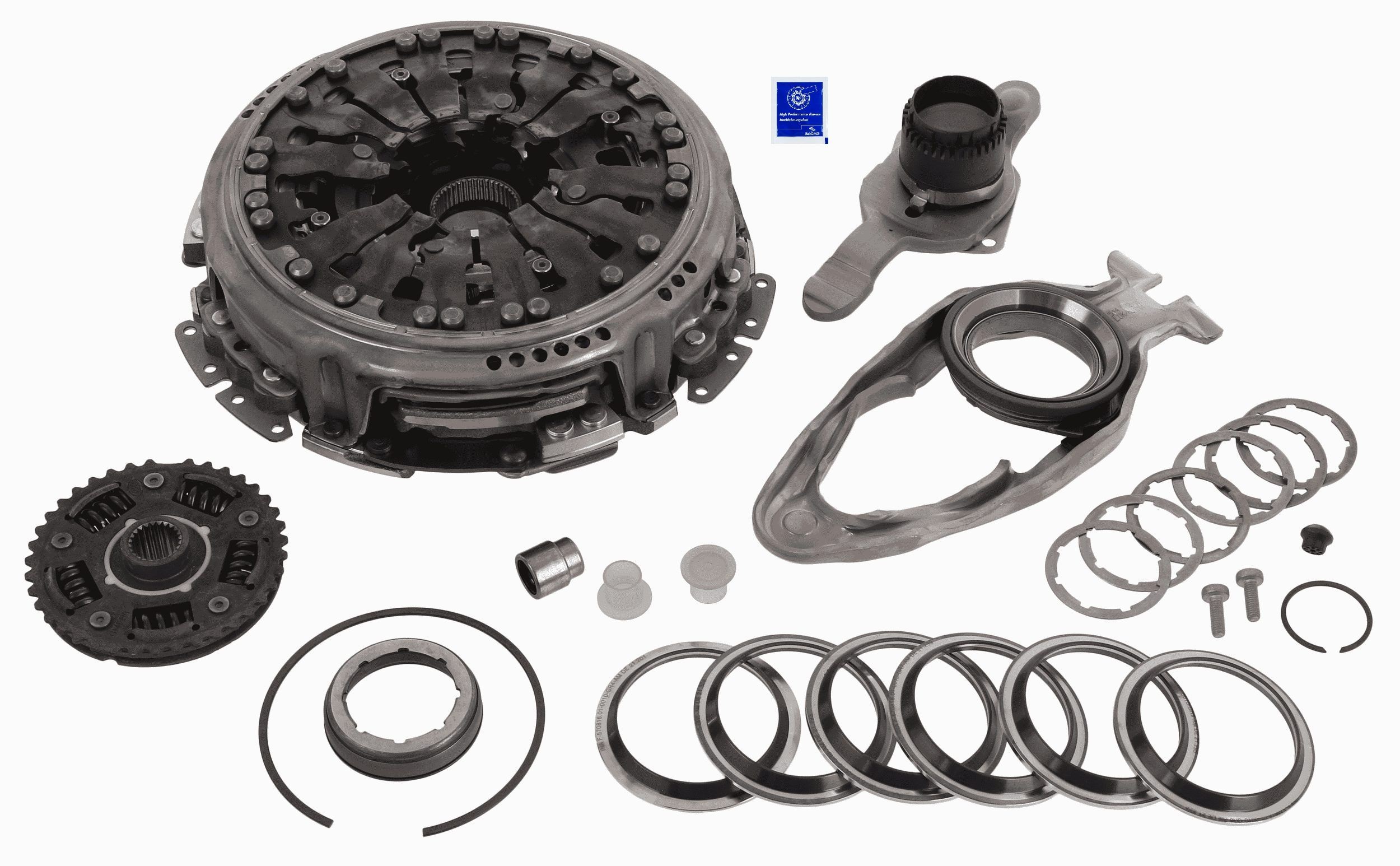 SACHS with clutch pressure plate, with clutch disc, with clutch release bearing, with release fork, Requires special tools for mounting Clutch replacement kit 3000 943 012 buy