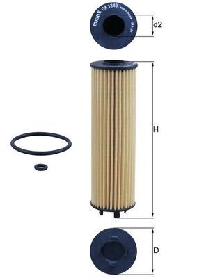 KNECHT OX 1340D Oil filter with gaskets/seals, Filter Insert