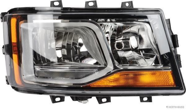 HERTH+BUSS ELPARTS 81658142 Headlight Right, H7/H7, H21W, with daytime running light (LED), for right-hand traffic, with motor for headlamp levelling
