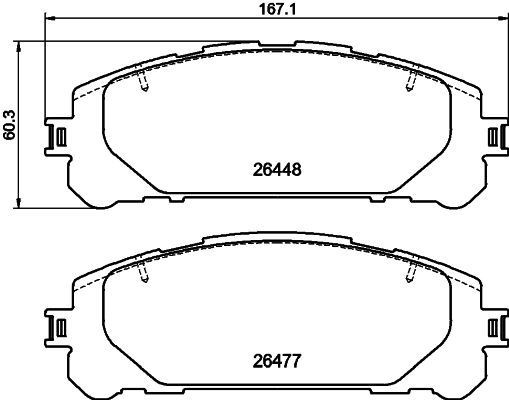 26448 MINTEX not prepared for wear indicator Height: 60,3mm, Width: 167,1mm, Thickness: 17,5mm Brake pads MDB3500 buy
