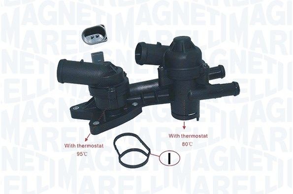 MAGNETI MARELLI 352317004810 Engine thermostat Opening Temperature: 95°C, with seal, with sensor