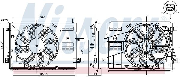 Citroen C4 Radiator cooling fan 18435468 NISSENS 85973 online buy
