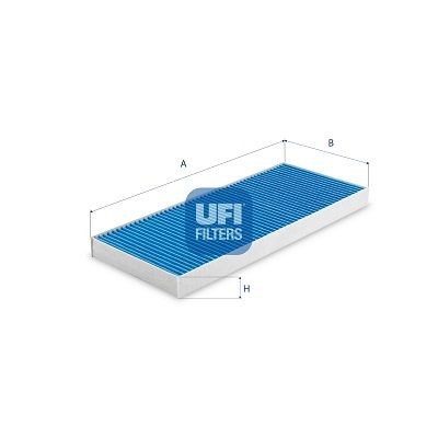 UFI with antibacterial action, 405 mm x 163 mm x 30 mm Width: 163mm, Height: 30mm, Length: 405mm Cabin filter 34.156.00 buy