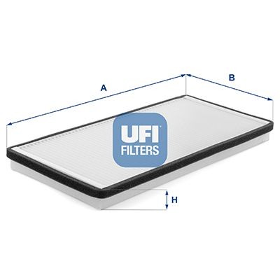 UFI 53.445.00 Pollen filter Filter Insert, 422 mm x 194 mm x 30 mm
