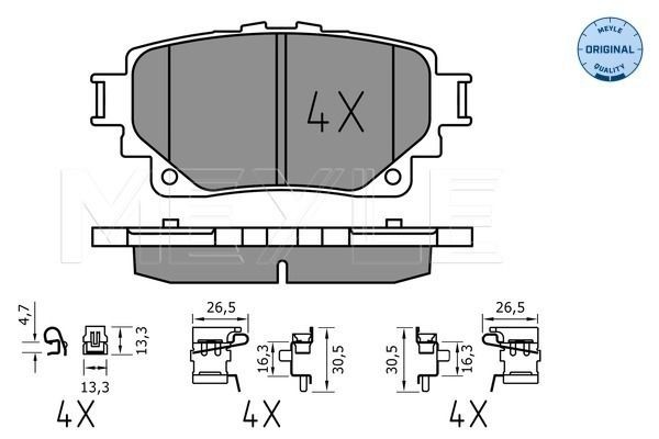 MBP1892 MEYLE Rear Axle, not prepared for wear indicator Height: 47,5mm, Width: 103,6mm, Thickness: 15mm Brake pads 025 205 8215 buy