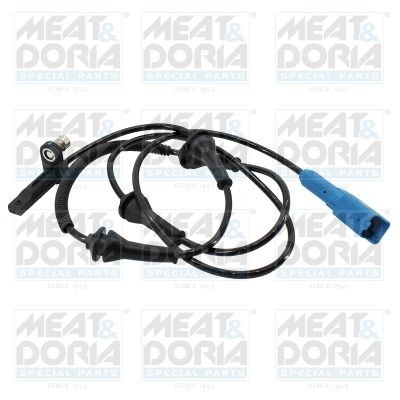 MEAT & DORIA 90601E ABS sensor Front Axle Right, Front Axle Left, Active sensor, 2-pin connector, 1259mm, light blue, rectangular