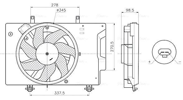 AVA COOLING SYSTEMS FD7709 Fan, radiator C1B18C607AD
