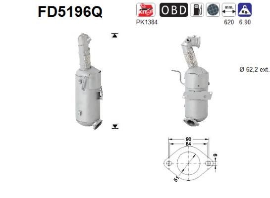AS FD5196Q DPF filter Opel Astra J 1.3 CDTI 95 hp Diesel 2012 price