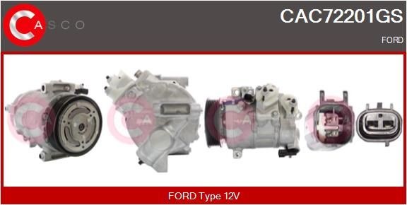 CASCO Air conditioning compressor CAC72201GS Ford TRANSIT 2021
