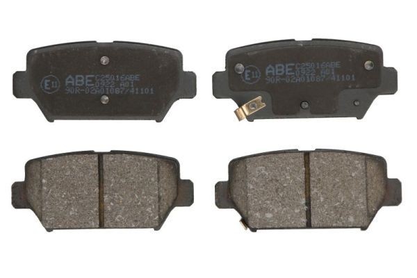 ABE Rear Axle, with acoustic wear warning Height 1: 43mm, Height 2: 43mm, Height: 43mm, Width 1: 97mm, Width 2 [mm]: 97mm, Width: 97mm, Thickness 1: 14mm, Thickness 2: 14mm, Thickness: 14mm Brake pads C25016ABE buy