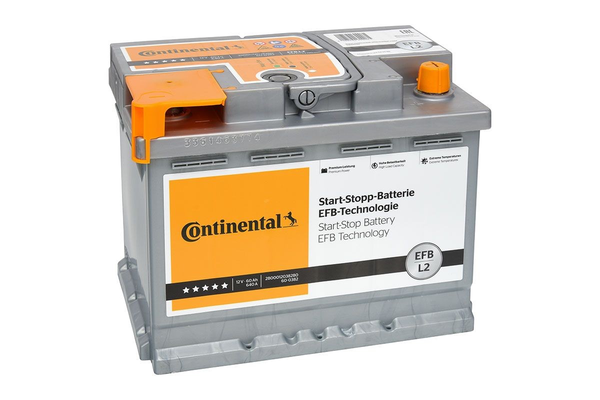 Continental 2800012038280 Batterie 12V 60Ah 640A B13 EFB-Batterie