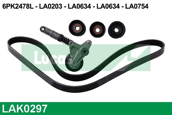 LUCAS LAK0297 Deflection / Guide Pulley, v-ribbed belt 955 102 119 21