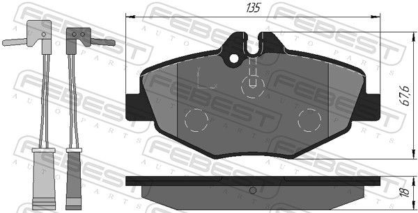 FEBEST Brake pad kit 1601-W211F
