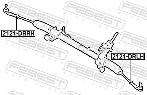 FEBEST Outer tie rod 2121-DRLH for FORD KUGA, TRANSIT CONNECT