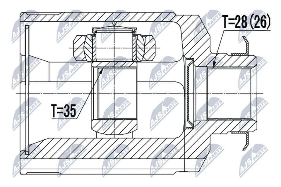 Joint kit, drive shaft NTY NPW-HY-524 - Hyundai Santa Fé IV Box Body / SUV (TM) Drive shaft and cv joint spare parts order