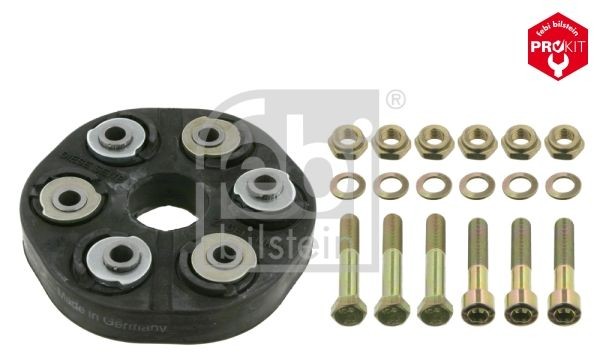01975 FEBI BILSTEIN Drive shaft coupler MERCEDES-BENZ Bolt Hole Circle Ø: 90mm, Front, Ø: 132mm, Bosch-Mahle Turbo NEW, with bolts/screws, with washers, with nuts