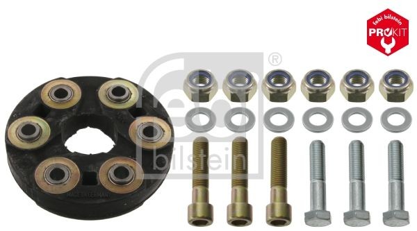 FEBI BILSTEIN 03567 Drive shaft coupler Bolt Hole Circle Ø: 100mm, Ø: 140mm, Bosch-Mahle Turbo NEW, with bolts/screws, with washers, with nuts