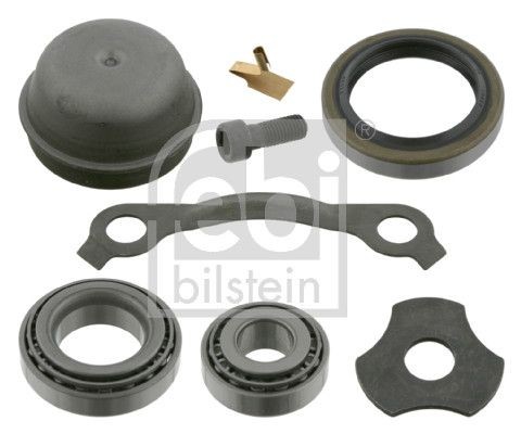 FEBI BILSTEIN Front Axle Left, Front Axle Right, with attachment material, 59 mm, Tapered Roller Bearing Wheel hub bearing 05422 buy