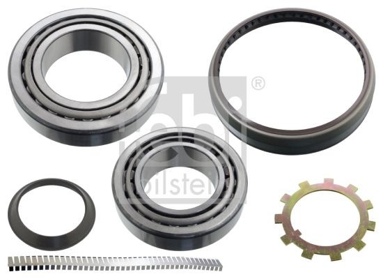 FEBI BILSTEIN 11597 Wheel bearing kit Rear Axle Left, Rear Axle Right, with attachment material, 160, 145 mm, Tapered Roller Bearing