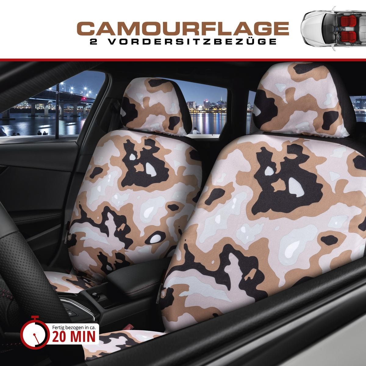 11887 WALSER Camouflage Autositzbezug Polyester, vorne ▷ AUTODOC