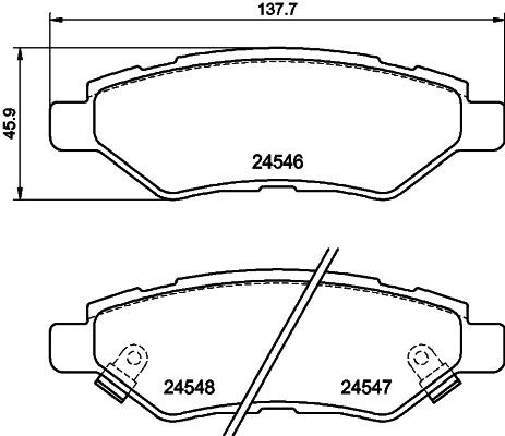 HELLA 8DB 355 020-011 Brake pad set with acoustic wear warning, with accessories