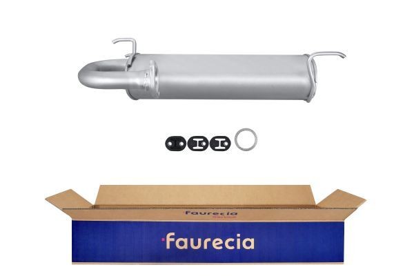 8LD 366 033-681 HELLA Exhaust muffler NISSAN Rear, with mounting parts