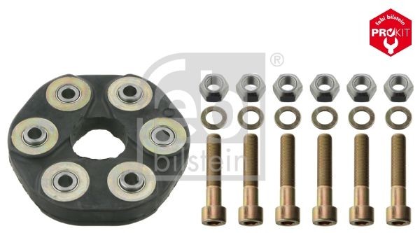 FEBI BILSTEIN 14992 Drive shaft coupler Bolt Hole Circle Ø: 90mm, Front, Rear, Ø: 128mm, Bosch-Mahle Turbo NEW, with bolts/screws, with washers, with nuts