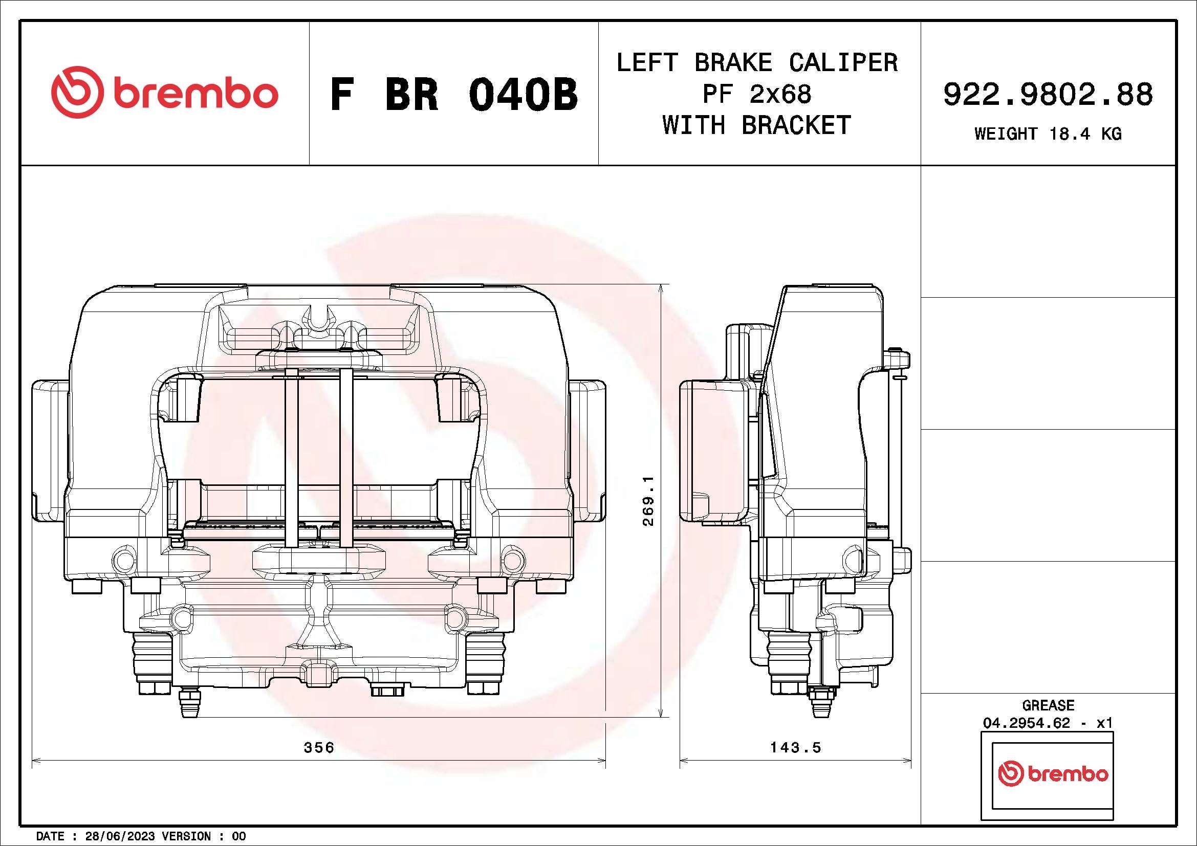 BREMBO Bremssattel F BR 040B
