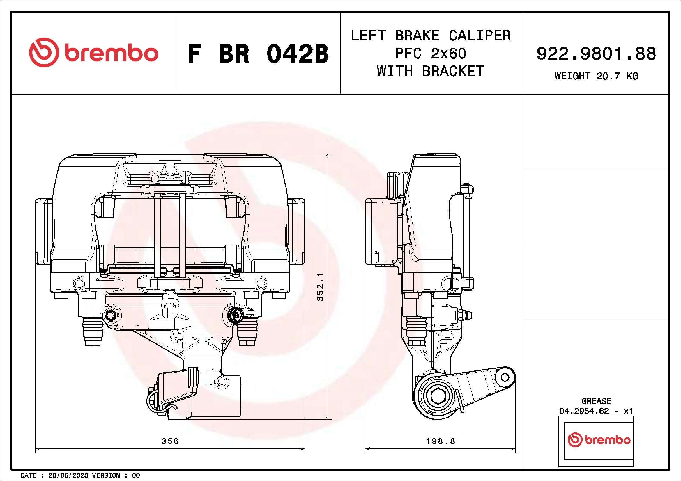 BREMBO Bremssattel F BR 042B
