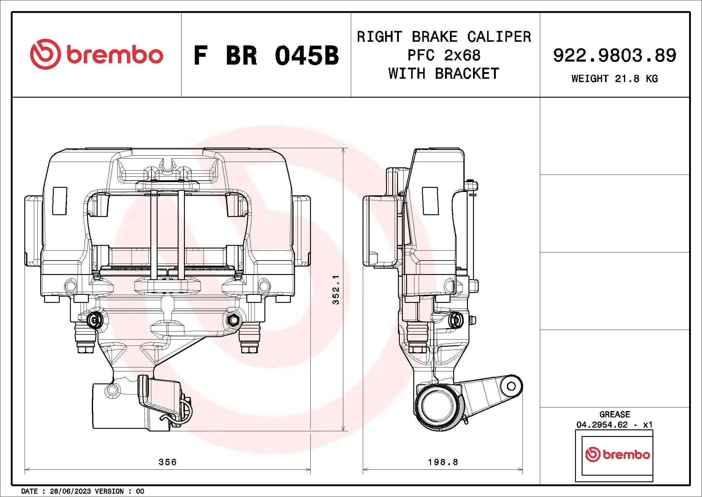 BREMBO Bremssattel F BR 045B