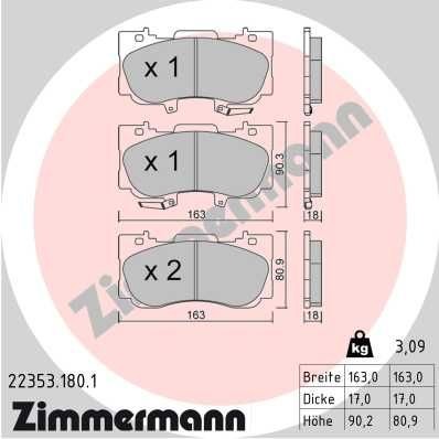 22354 ZIMMERMANN 22353.180.1 Suspension kit, coil springs 2 044 140