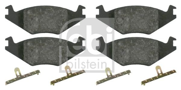 FEBI BILSTEIN 16011 Brake pad set Front Axle, excl. wear warning contact, with fastening material