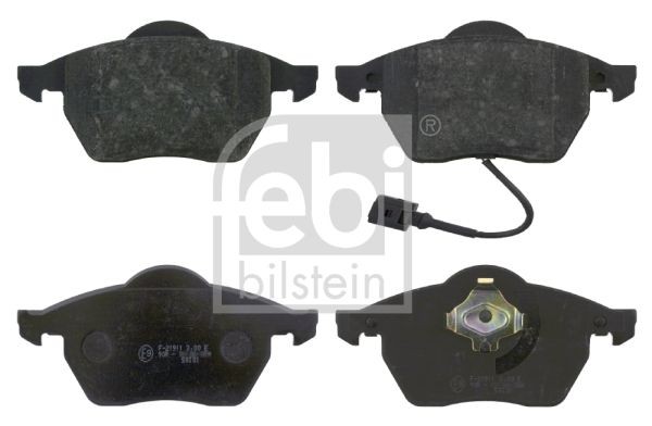 16334 Set of brake pads 23392 FEBI BILSTEIN Front Axle, incl. wear warning contact, with piston clip