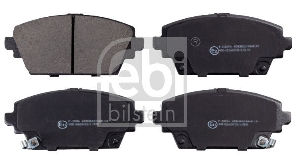 FEBI BILSTEIN 16389 Brake pad set Front Axle, with acoustic wear warning, excl. wear warning contact