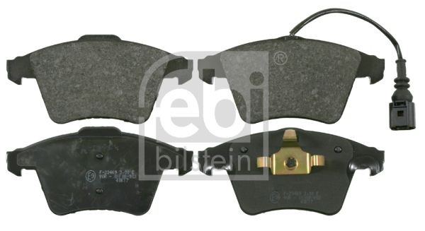 FEBI BILSTEIN 16465 Brake pad set Front Axle, incl. wear warning contact, with piston clip