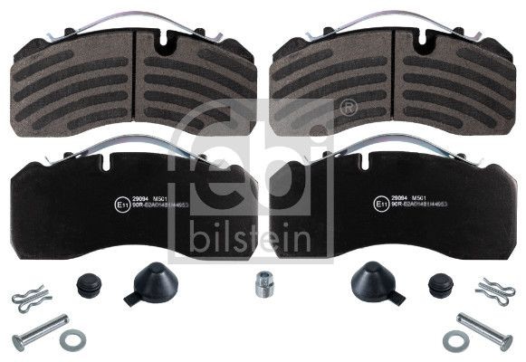 29093 FEBI BILSTEIN Rear Axle, Front Axle, prepared for wear indicator, with fastening material Width: 92,3mm, Thickness 1: 29,5mm Brake pads 16563 buy