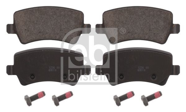 16625 Set of brake pads 16625 FEBI BILSTEIN Rear Axle, excl. wear warning contact, with screw set