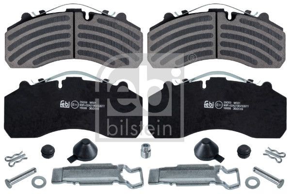 29059 FEBI BILSTEIN Rear Axle, Front Axle, excl. wear warning contact, with attachment material Width: 109,5mm, Thickness 1: 30mm Brake pads 16666 buy
