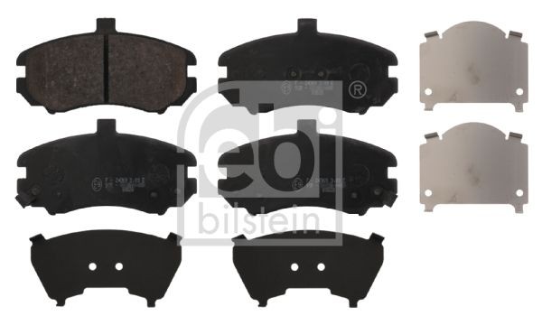 FEBI BILSTEIN 16700 Brake pad set Front Axle, with acoustic wear warning, with anti-squeak plate