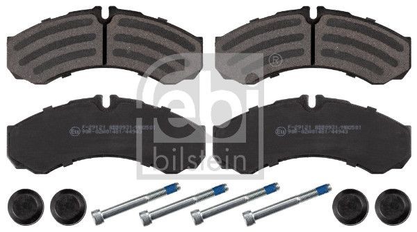 29121 FEBI BILSTEIN Front Axle, Rear Axle, prepared for wear indicator, with fastening material Width: 66,4mm, Thickness 1: 19,5mm Brake pads 16704 buy