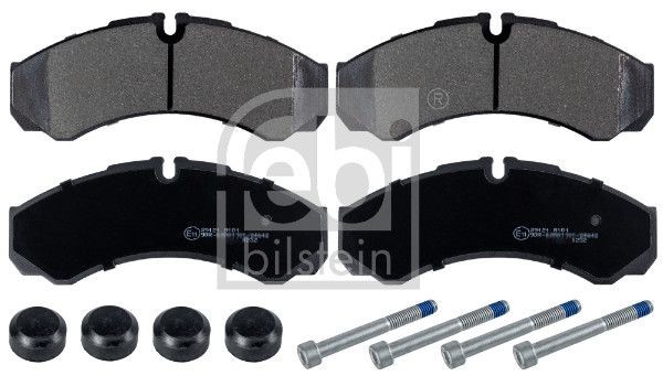 FEBI BILSTEIN 16705 Brake pad set Front Axle, prepared for wear indicator, with fastening material