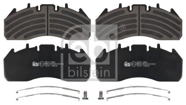 FEBI BILSTEIN 16778 Brake pad set Front Axle, Rear Axle, excl. wear warning contact, with fastening material