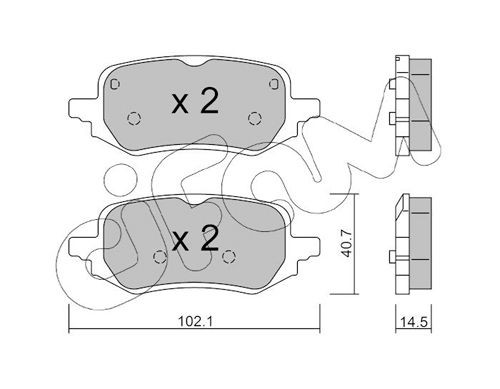26273 CIFAM excl. wear warning contact Thickness 1: 14,5mm Brake pads 822-1248-0 buy